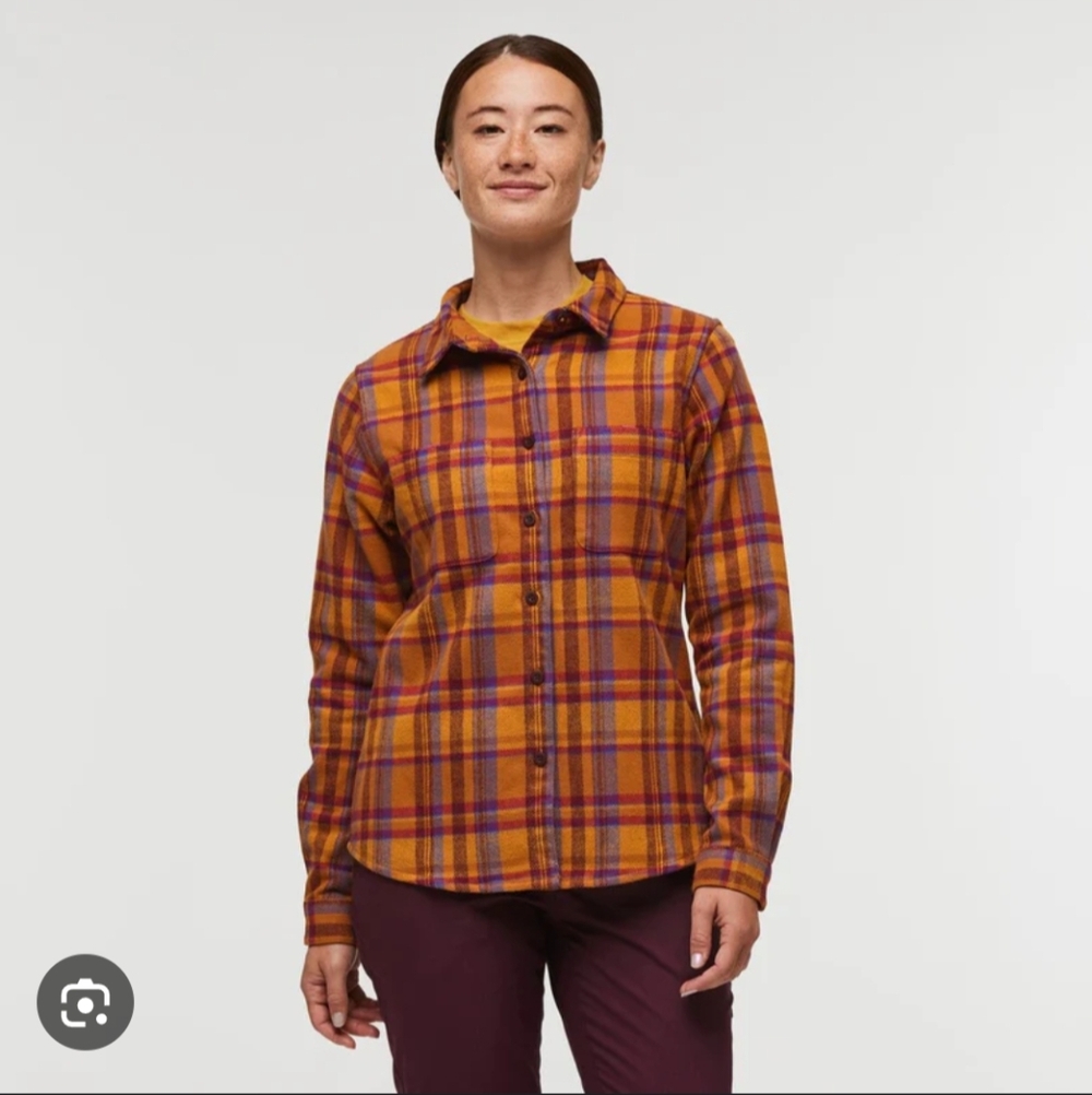 COTOPAXI Mero Flannel Shirt Womens L  Plaid Organic Cotton Heavyweight Outdoor